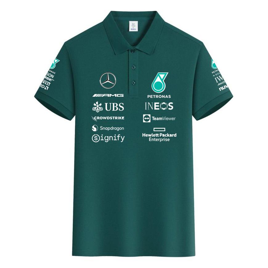 Red Bull F1 Racing Suit Hamilton George Russell Team Uniform Pure Cotton Polo Shirt
