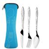 Picnic Set Tableware Washable with Zipper Travel Cutlery Kit Case Portable Pouch for Dinner Household Tool Travel Camping Spoon