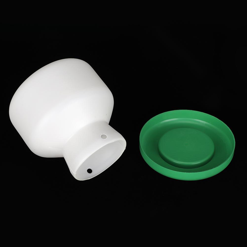 Large Plastic Green Cover White Barrel Automatic Drinking Fountain Bird Drinker Feeder Dispenser