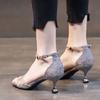 Mid Heel Buckle Strap Female Fashion Sandals Women Shoes Summer High Heels Female Fine Heel 5cm
