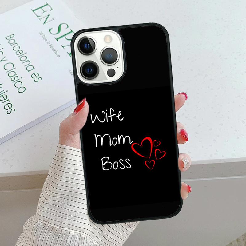Wife Mom Boss Quotes Phone Case cover For iPhone 17 Air 15 16 16e 14 13 Pro Max Coque 12 11 Pro Max For Apple PLUS fundas