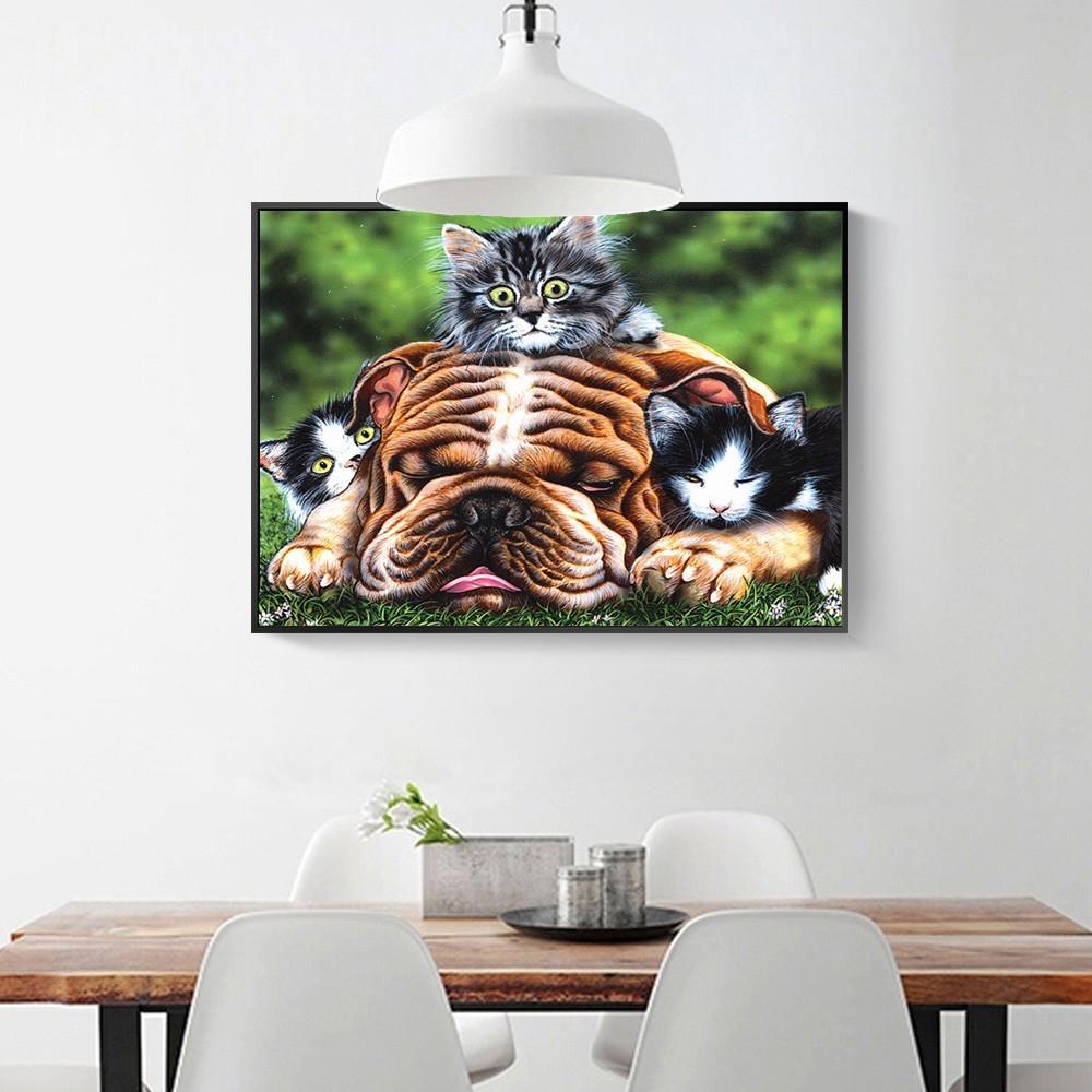 5D Diamond Painting Animal Cat Full Round Rhinestone Picture Embroidery Sale Diamond
