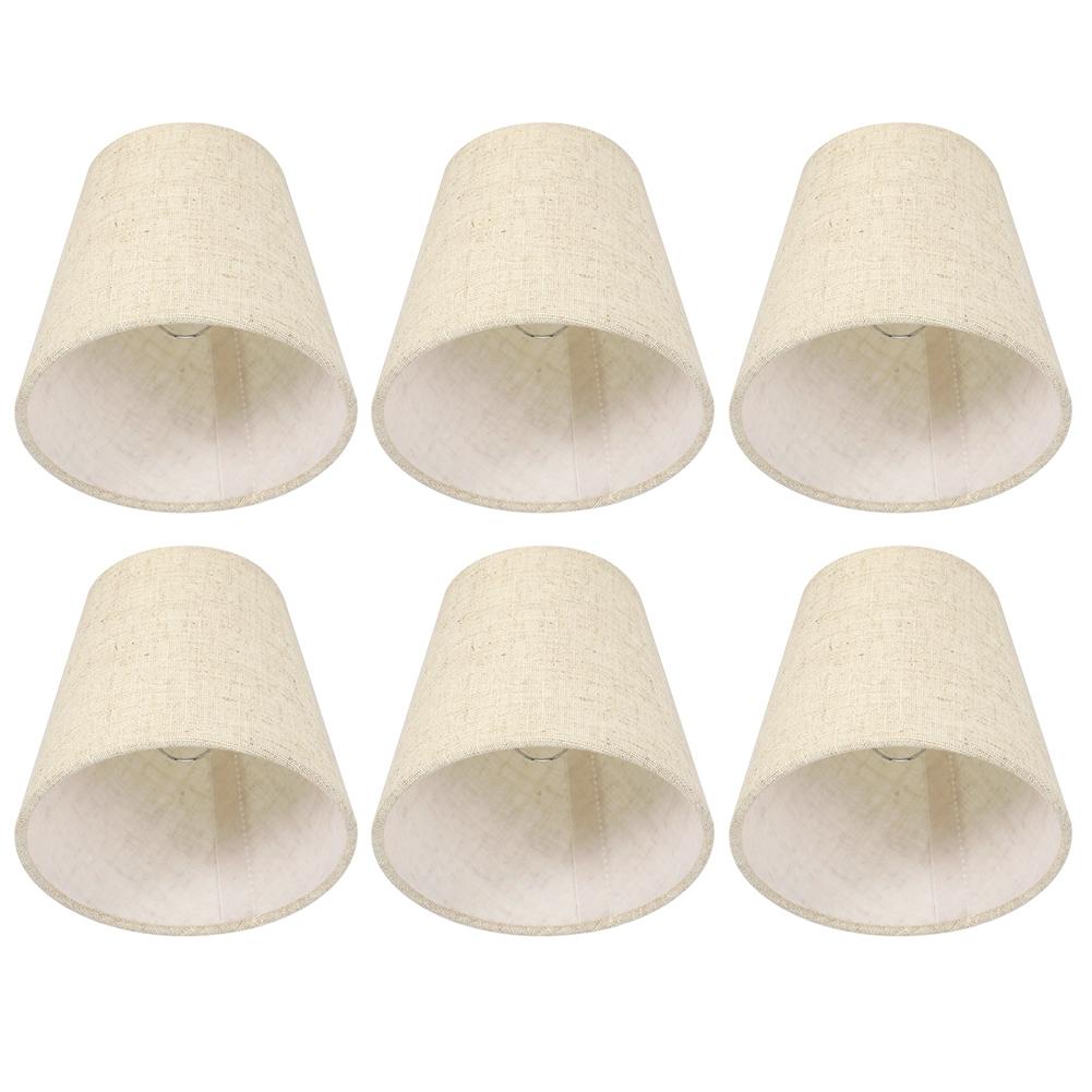 6Pcs Nordic Style E14 Chandelier Lampshade Fabric Wall Lamp Cover Accessory for Home Decoration