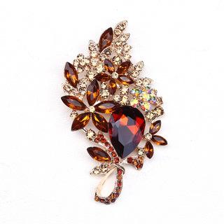 SKEDS Luxury Full Crystal Baroque Brooches Pins For Women Fashion Rhinestone Classic Big Badges Vintage Lady Party Banquet Pin