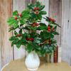 Artificial Bonsai Money Tree with Orange Flowers - Living Room Green Plant Decoration