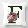 Grüner Buchstaben Floral Kissen Druck Kissenbezug Zuhause Schlafzimmer Zimmer Dekoration Wohnzimmer Sofa Kissenbezug 45x45cm