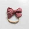 Gauze Bamboo Knotted Bowknot Baby Headbands Plain Color Cotton Muslin Newborn Hair Bows