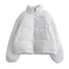 Winter Warm Women's Padded Corduroy Jacket Quilted Down Puffer Coat Thickened Zip Up Long Sleeve Outerwear