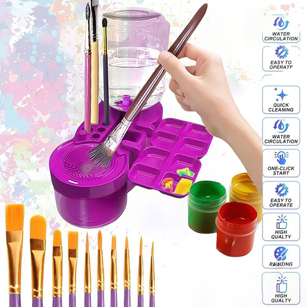 Large Capacity Paint Brush Cleaner Detachable Paintbrush Rinser Painting Cleaning Supplies  Kids