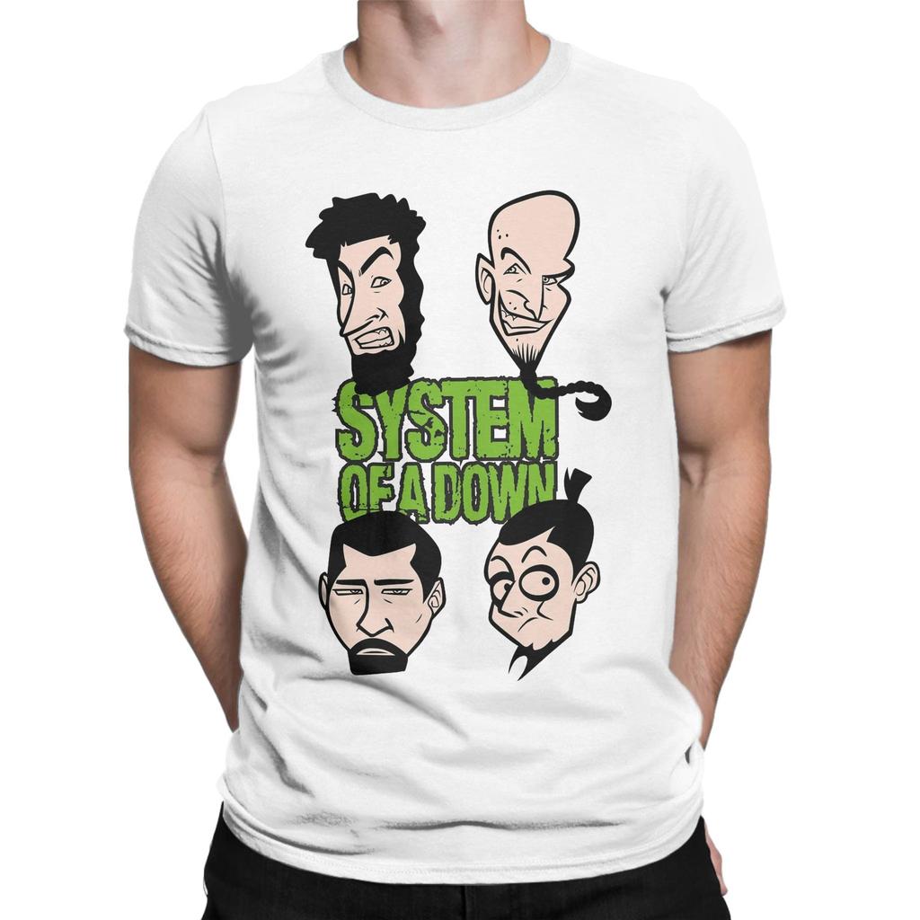 S.O.A.D Green Heavy Metal Band T Shirts System Of A Down Pure Cotton Clothes Fashion Short Sleeve Crew Neck Tee Shirt