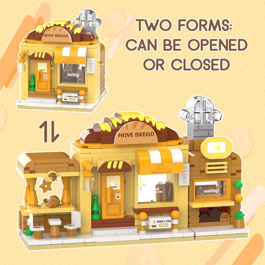 Bakery Building Blocks Set Cute Friends Series Baking Shop Building Kit Architecture Toys Creative Present for Kids  290Pcs