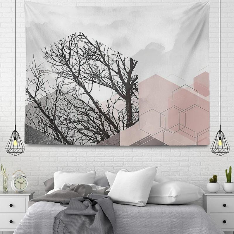 Home Wall Decoration Tapestry Mountain Fog Forest Background Hanging Cloth Office Living Room Tapestry
