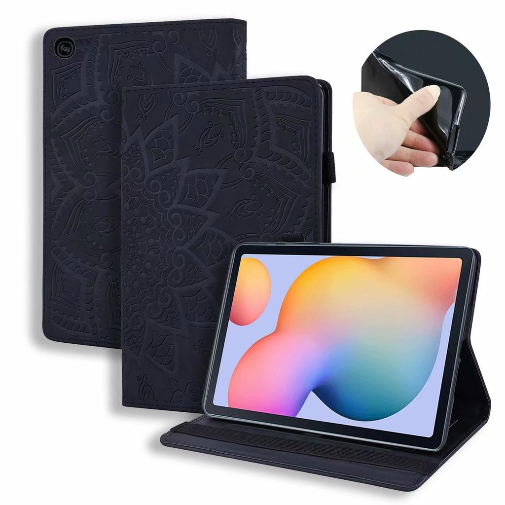 Suitable for Samsung Tab S6 Lite Tablet Leather Case, Retro Matte Pattern Card Holder, Anti-drop Protective Case