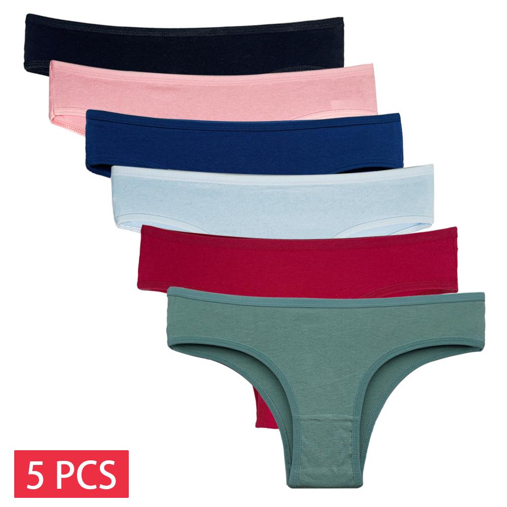 Lady Cotton Panty 5 PCS/SET Solid Color Underpants Seamless Panties For Women Cotton Briefs