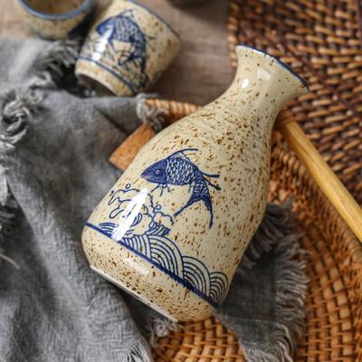 Botella de Sake Estilo Japonés Creativa Hogar Hecha a Mano Botella de Alcohol Cristalería Petaca Bar Accesorios de Cocina 300ml 2025 Nuevo