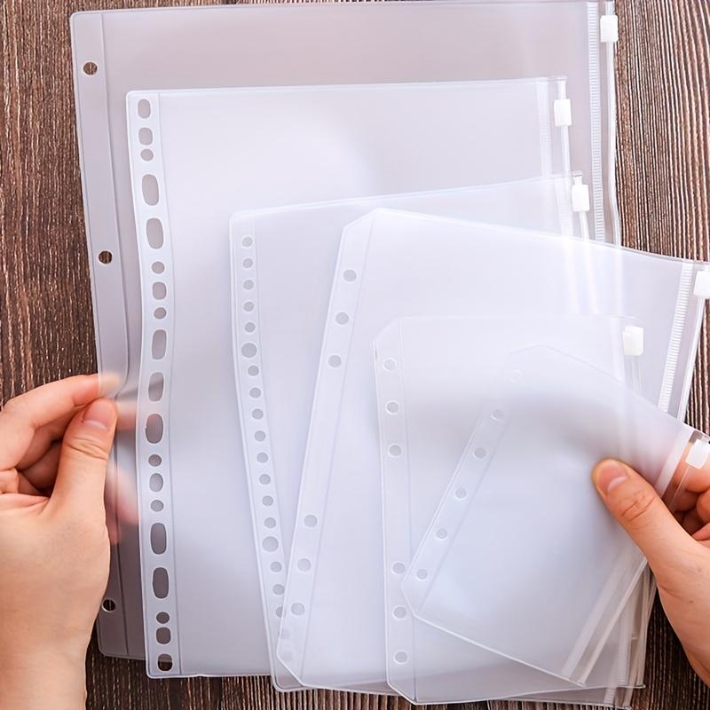 A7/A6/A5/B5/A4 5pcs Transparent PVC Document Storage Storage with Holes Student Stationery Storage Bag