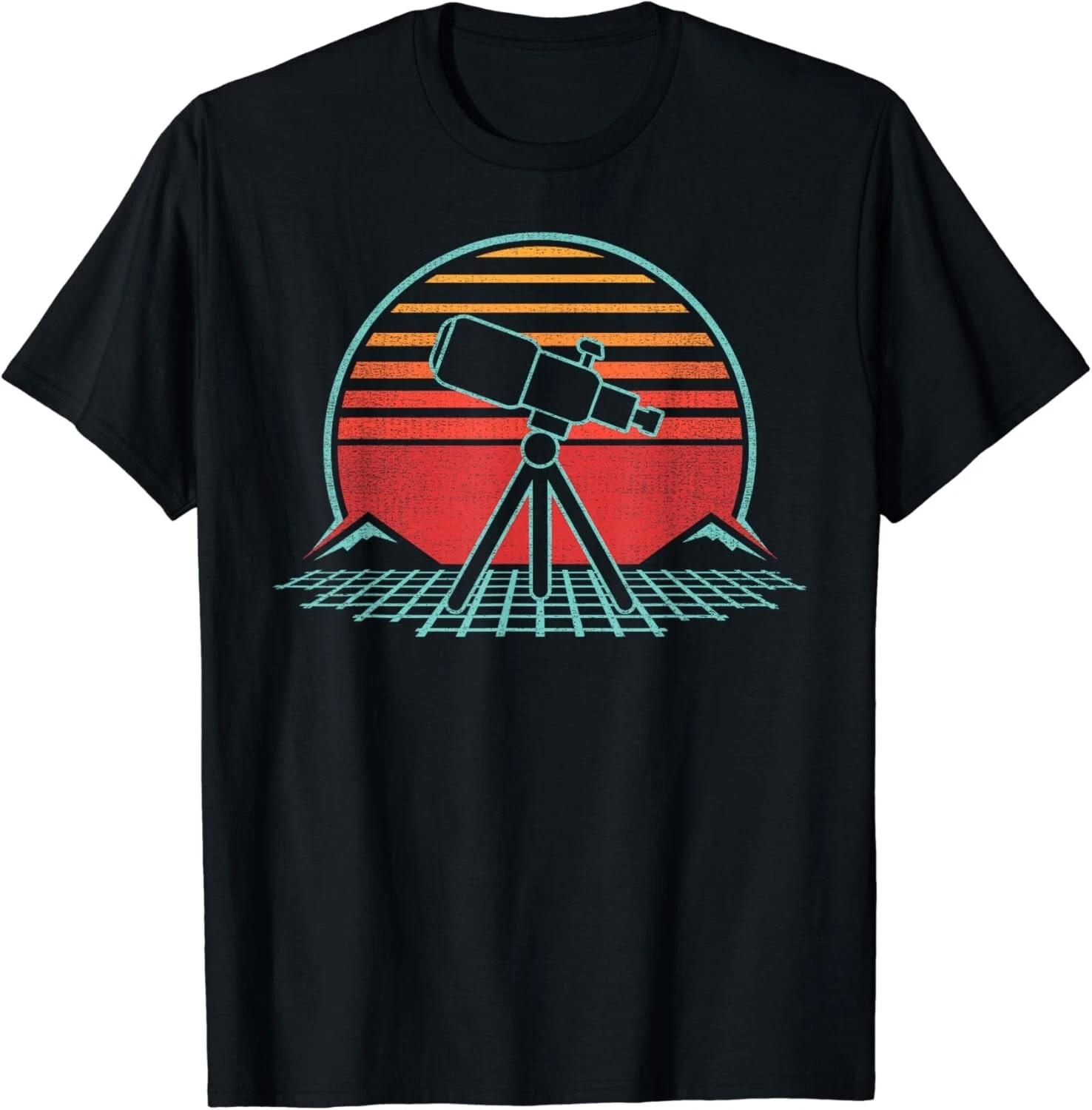 Astronomy Telescope Retro Space Science Vintage 80s Gifts Unisex T-Shirt 3XL