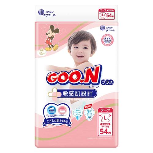 

[Тейп размера L] Goon Plus Дизайн для чувствительной кожи (9~14 кг) 54 шт. Disney Design
