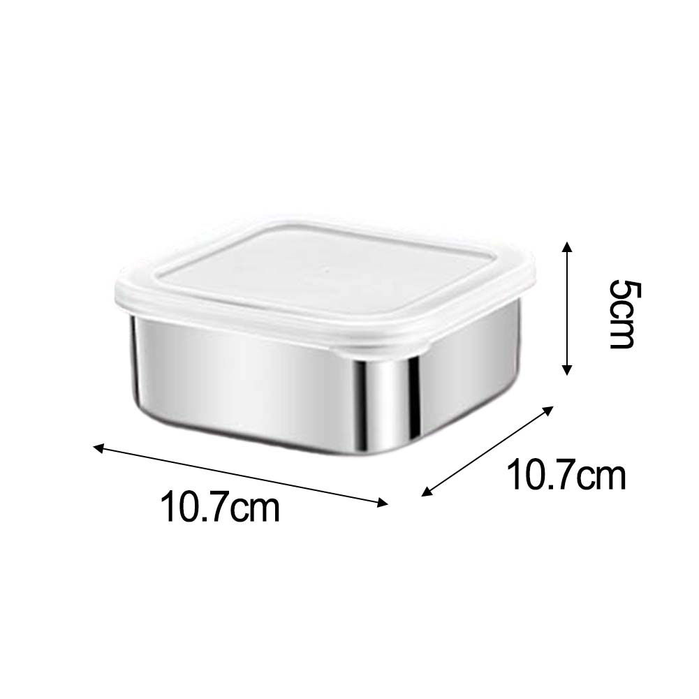 1Set Stainless Steel Snack Containers With Silicone Lid Leak-Resistant For Picnics, Camping, Or Daily Lunches Kitchenware Parts