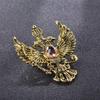 MECHOSEN Antique Brooch Eagle and Wings Bird Crown Holy Roman Empire Russia Coat of Arms Cool Crystal Large Fashion Lapel Pin Safety Pin Badge Pin