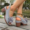 Plus-size High-heeled Women's Shoes with Open-toe Beach Flip-flops