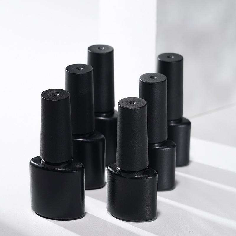 Nail Gel Bottle Empty Nail Polish Bottles Black Refillable Bottles With Brush For Travel Portable Cosmetic Containers 6/7/8/10Ml