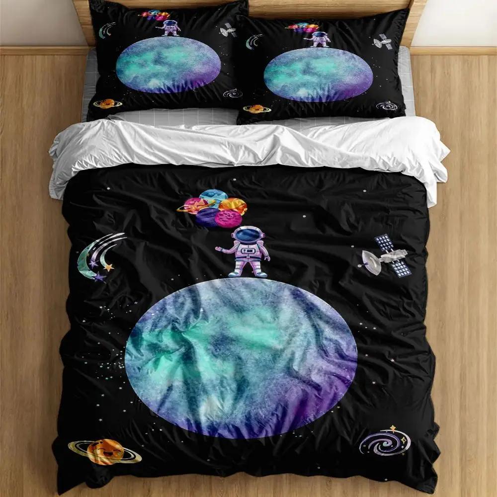 The Moon Rocket Ride Bedding Set without sheet King Queen Double Full Twin Single Size Bed Linen Set