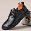 Solid Color Big Size Men's Business Casual Leather Shoes Spring Autumn Lace New Designer Shoes for Men
