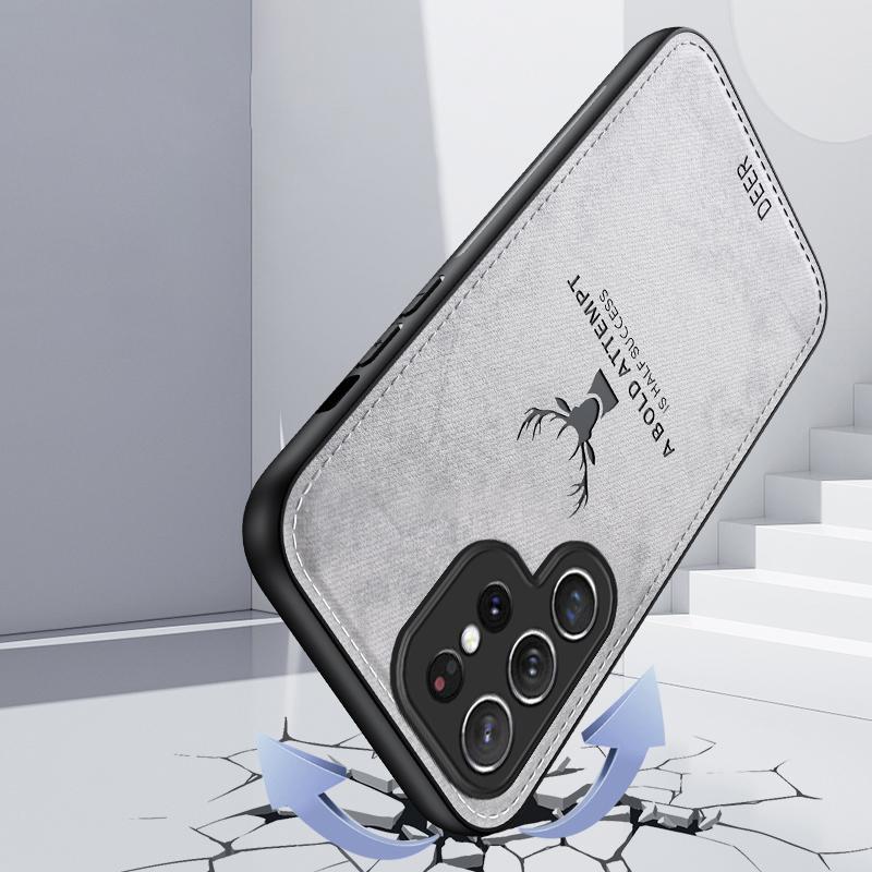 

For Samsung Galaxy S24 Ultra Case Deer Pattern Protective Phone Case Black