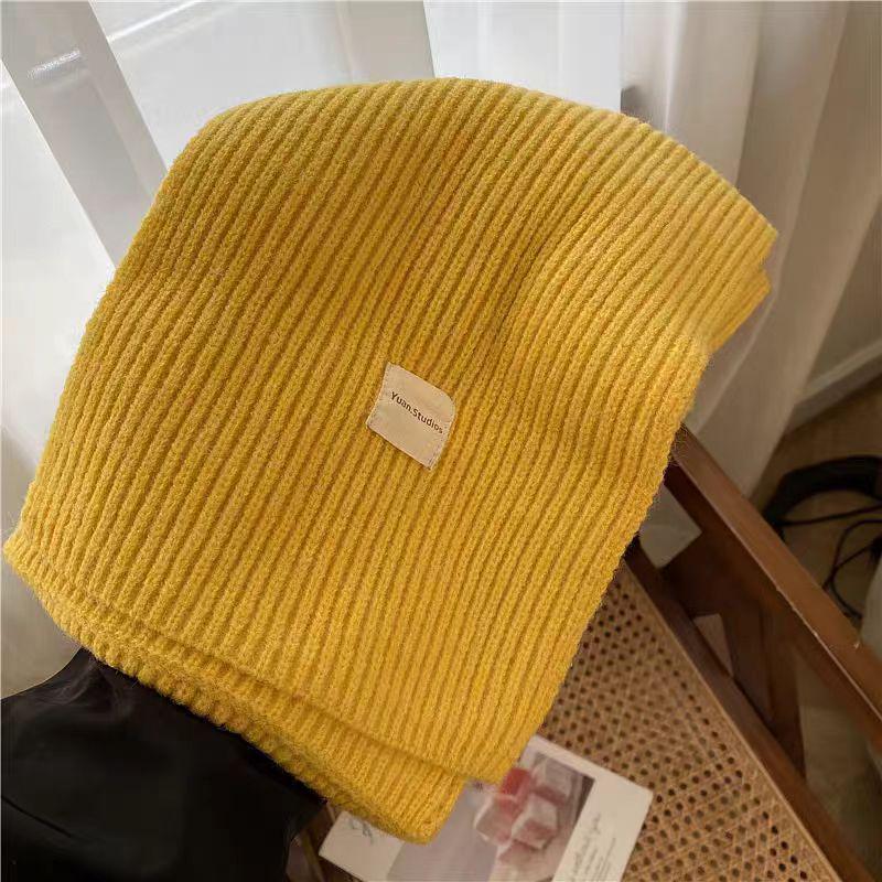 Women's Korean Style Soft Wool Knit Scarf - Winter Fashion, Thickened Warmth, Versatile for Students