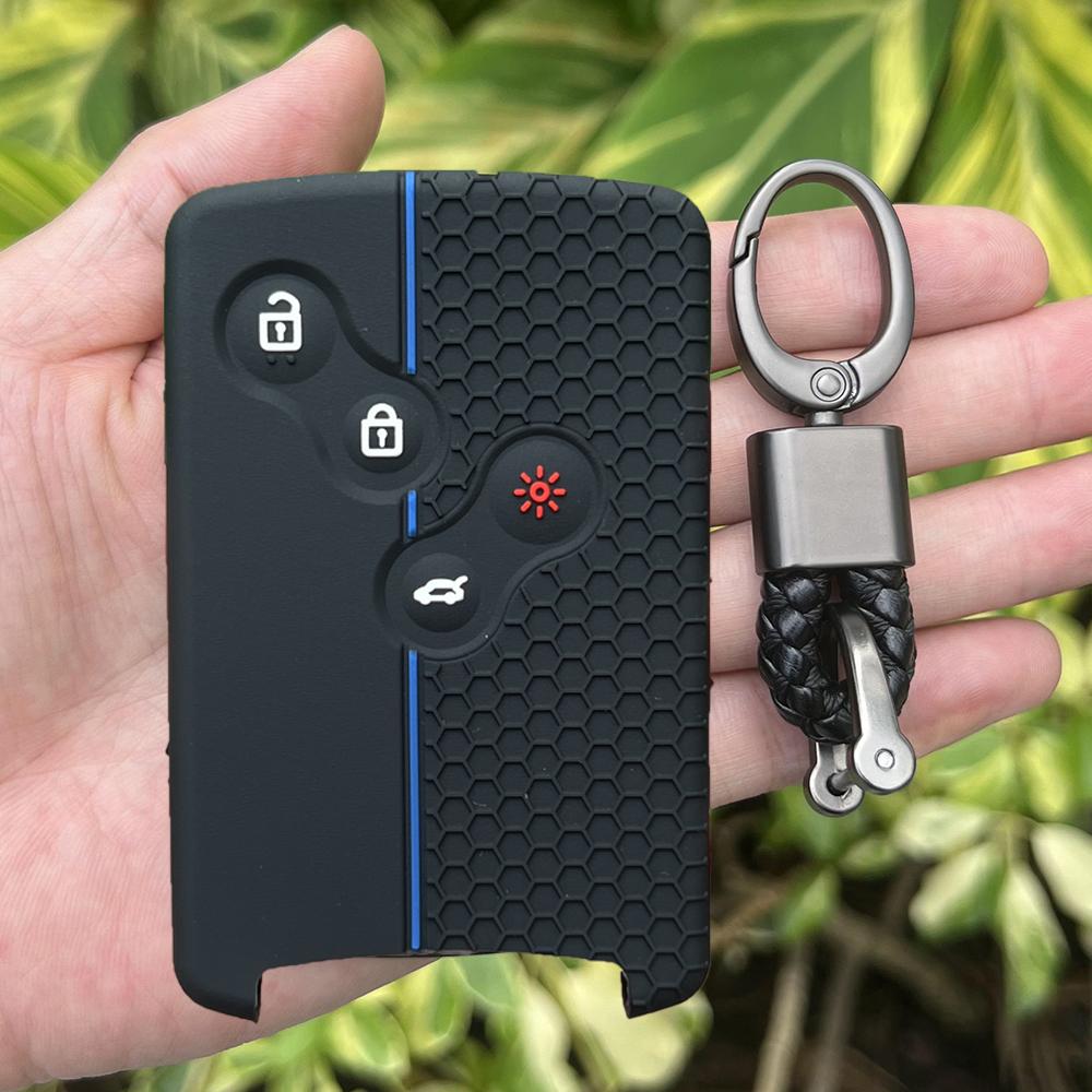 Silicone Car Key Cover For Renault Kadjar Captur Clio Megane 2 3 4 RS Koleos Logan Scenic Duster Card Case Key CHAIN Accessories