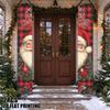 2D Flat, 2D Flat - 2D Flat, 2D Flat - 2D Flat Printing 2pcs Christmas Santa Buffalo Check Porch Banner Hanging Banner Door Hanging Banner Hanging Deco