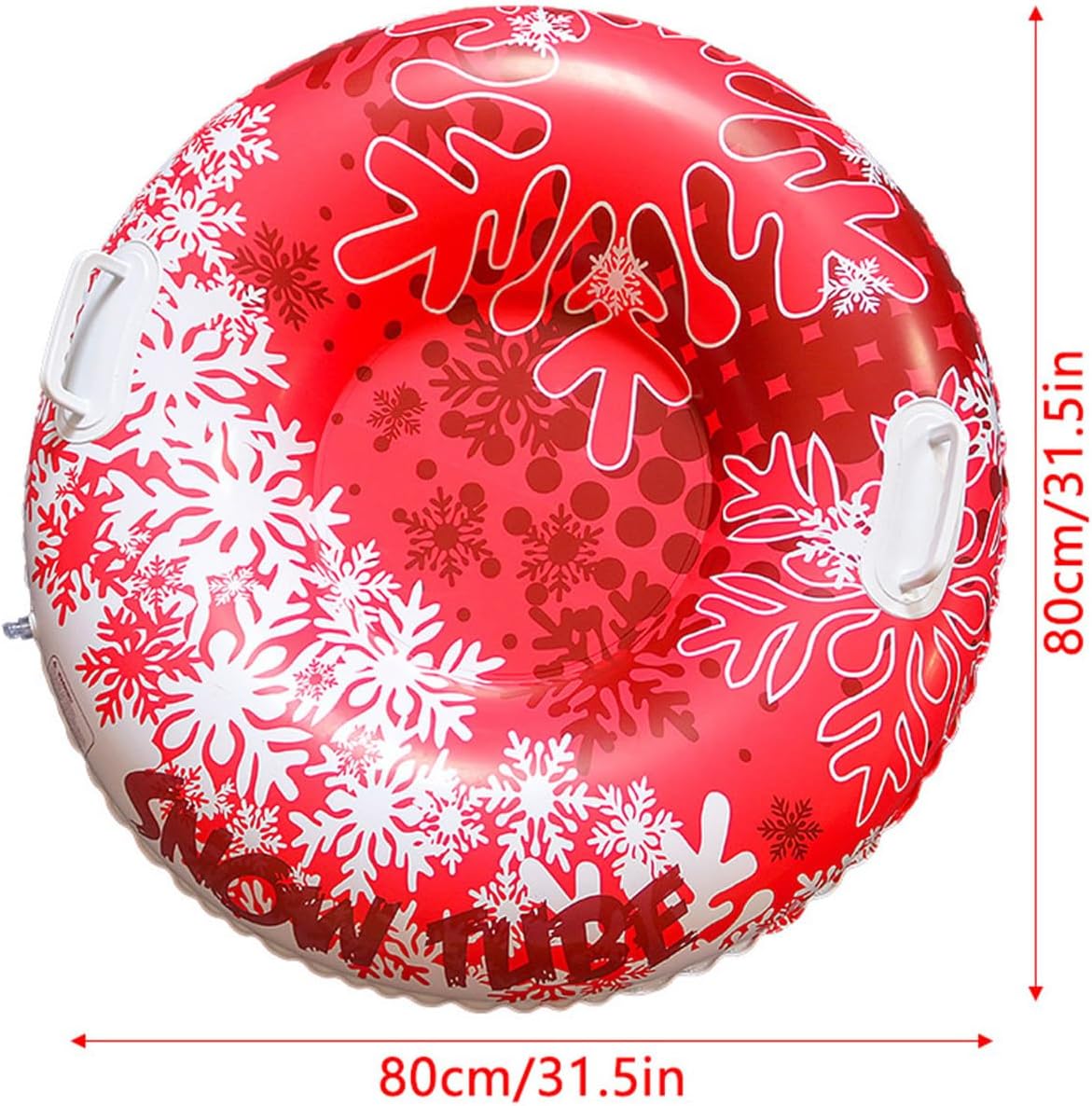 Зимняя надувная ватрушка для снега, лыжный круг, утолщенные, износостойкие, взрывозащищенные, ручка для санок, безопасность, защита от переворачивания для взрослых и детей красный