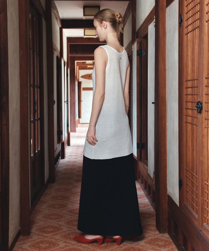 Siyajyu Sist9068 Minimal Bias Long Skirt_Black