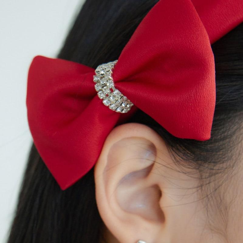 LOVUEE Scarlet Satin Double Bow Headband