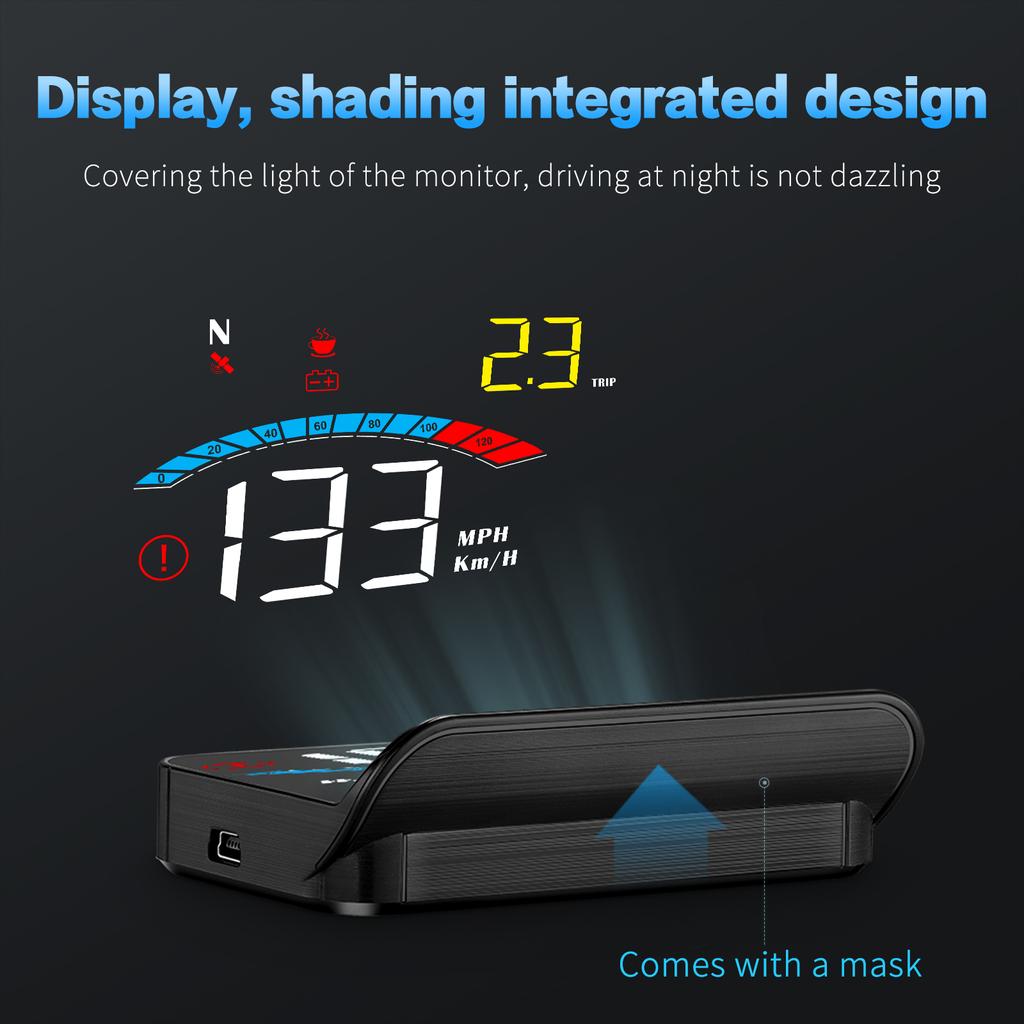 ZQKJ HUD M16 GPS Für Alle Autos Head-Up Display Projektion Tachometer Digitalprojektor Geschwindigkeit Spannung Fahrstrecke Höhe