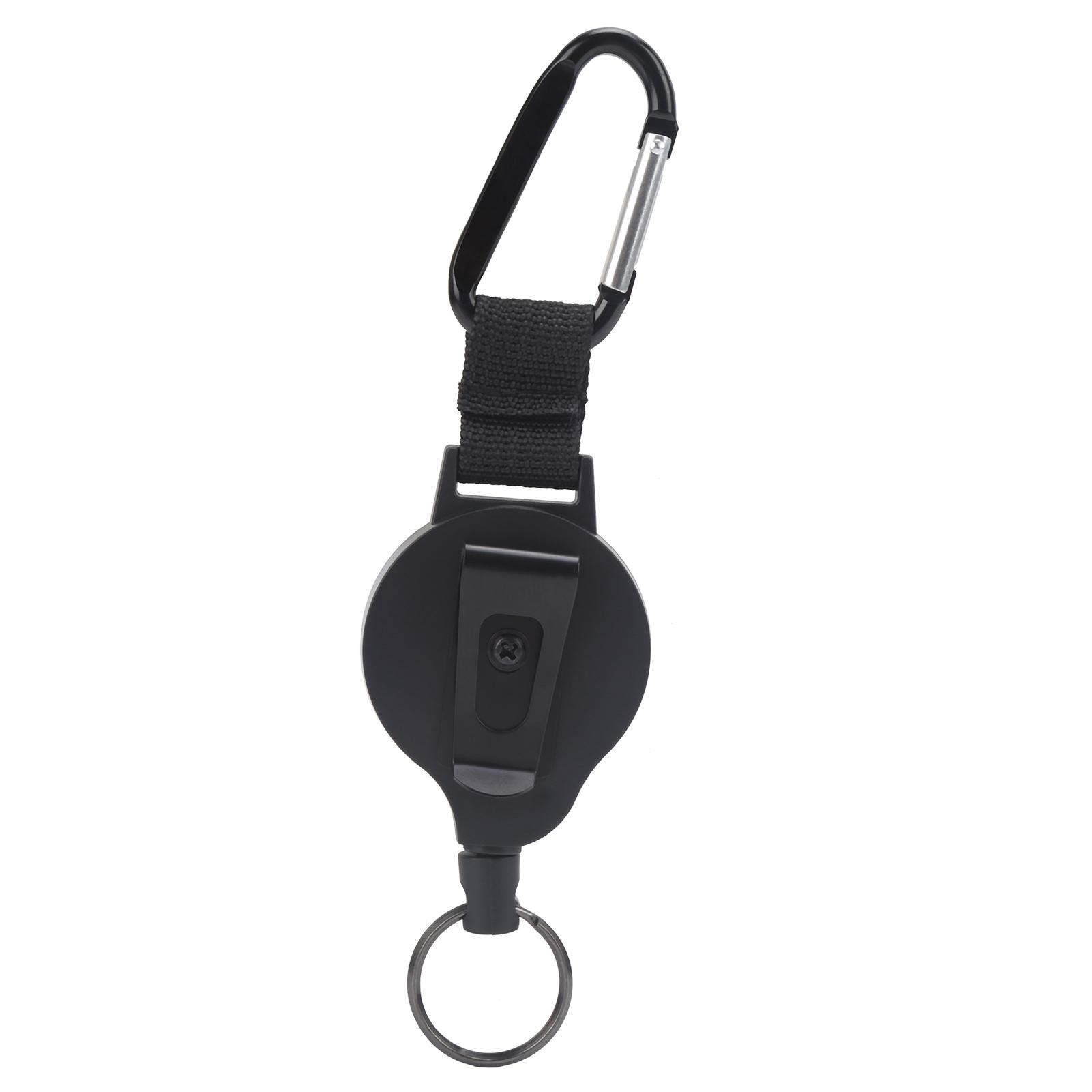 Боковой вытяжной трос против потери Высокоэластичная лента Телескопическая пряжка Брелок из нержавеющей стали