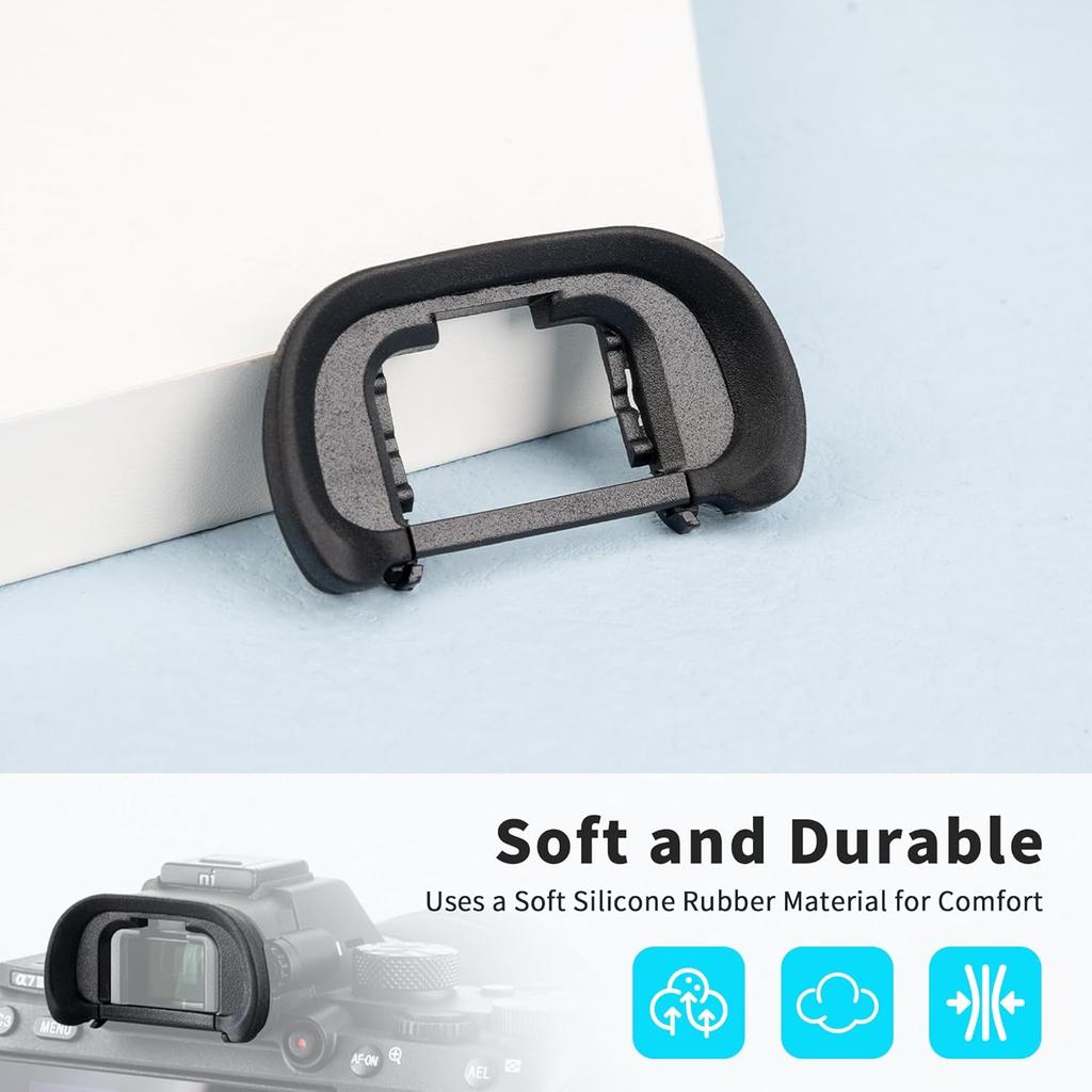 JJC Camera Eyecup Eyepiece Viewfinder for Sony A7 III A7 II A7 A7R IV A7R III A7S II A7S A99 II A9 A58 Camera, Soft Silicone Eye Cup Replacement of