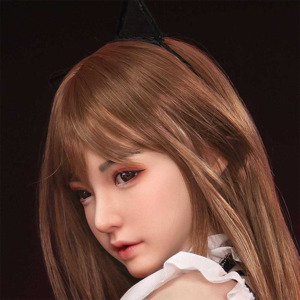 Head with Realistic Oral Function 100% Silicone Compatible with 130-180cm Sex Dolls M16 Thread Interface Wig & Implant Hair Options 3kg