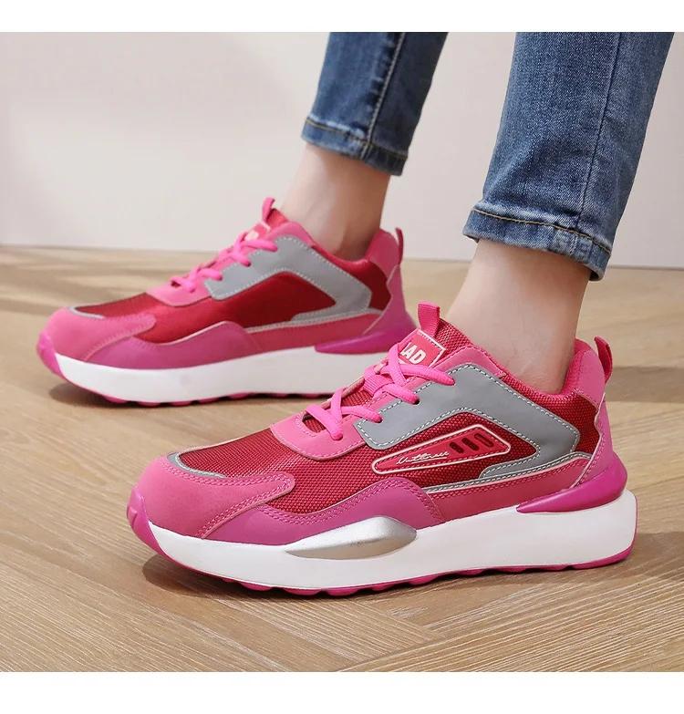 Fashion Pink Safety Shoes Women Steel Toe Shoes Breathable Work Shoes Sneakers Lightweight Non-slip Safety Work Protective Sneakers