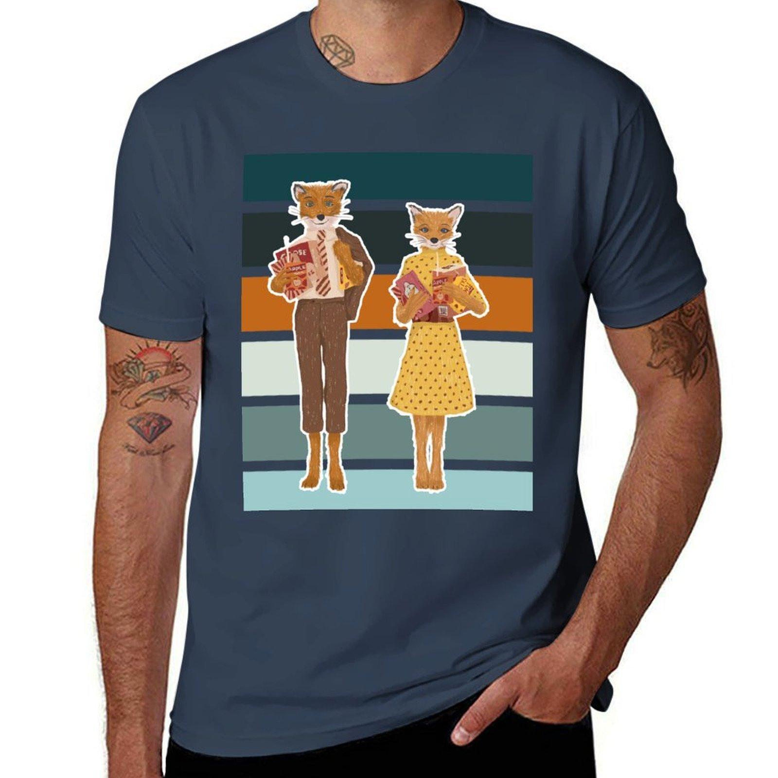 Fantastic Mr fox and Mrs Fox Funny TShirt Quick Dry Light Sports TShirt S