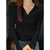 Hot Girl Versatile Long-sleeved Inner Shirt Top T-shirt Women's Spring and Summer Independent Station