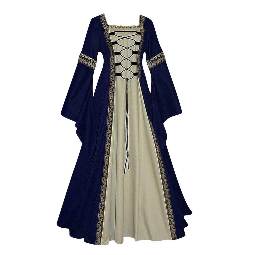 Kvinner Vintage Retro Gothic Langermet skjøtekjole Lange kjoler