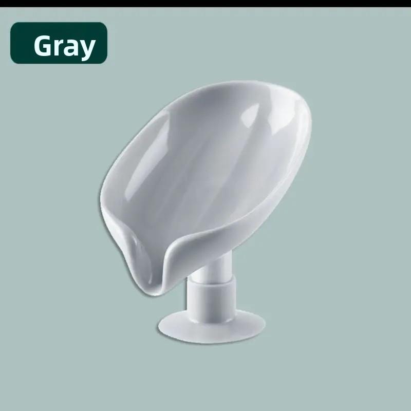 

Креативная мыльница в форме листа с присоской для слива воды в ванной