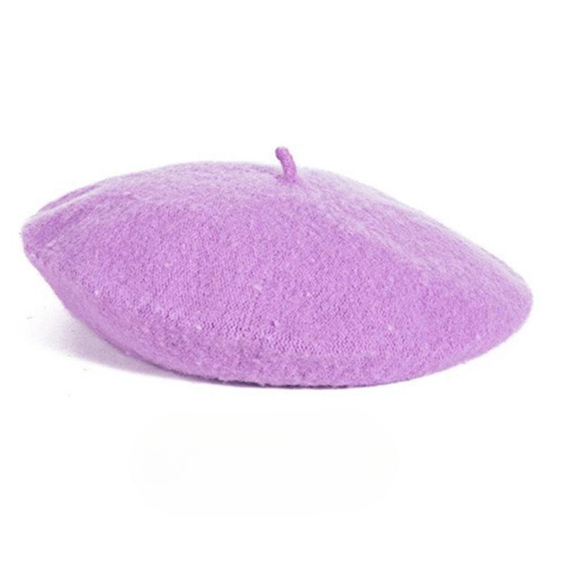 

Шерстяной берет женский осенне-зимний ретро универсальный кепки конфетного цвета с восьмиугольным батончиком one size