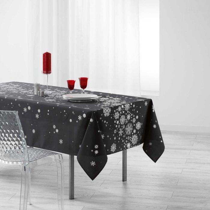 Nappe Antitache Rectangle 150 X 240 Cm Polyester Imprimé – Constellation Anthracite
