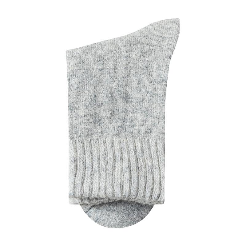 Men's Autumn and Winter Added Velvet and Thick Wool Circle Solid Color Wool Floor Socks