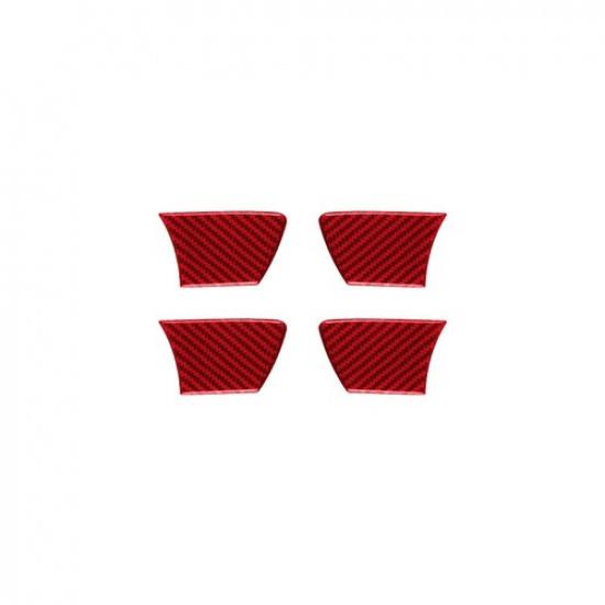 4pcs Red Carbon Fiber Car Inner Door Handle Bolw Sticker For Toyota Hilux 15-21