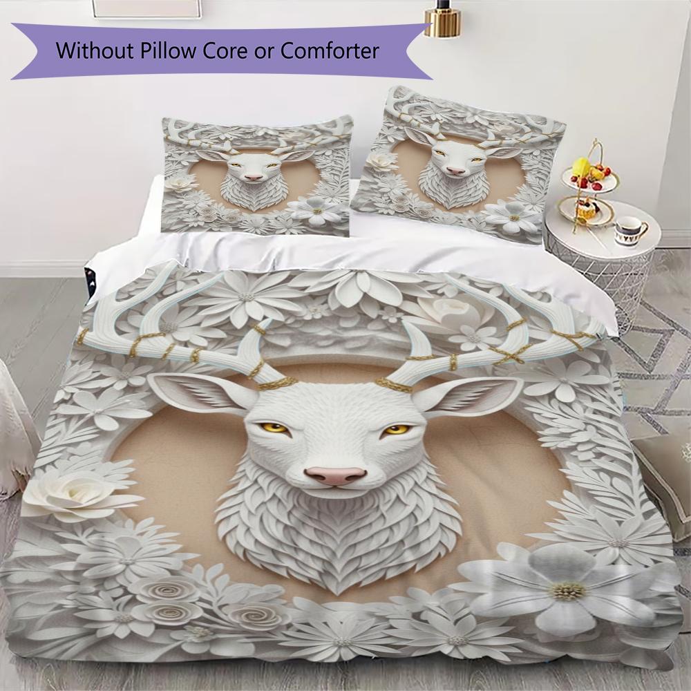 

Sculpture Animals Pattern Bedding uilt Set uilt Cover Pillowcase Home Decoration Birthday Gift (1 * duvet cover + 2 * pillowcase without core)72 135x200cm