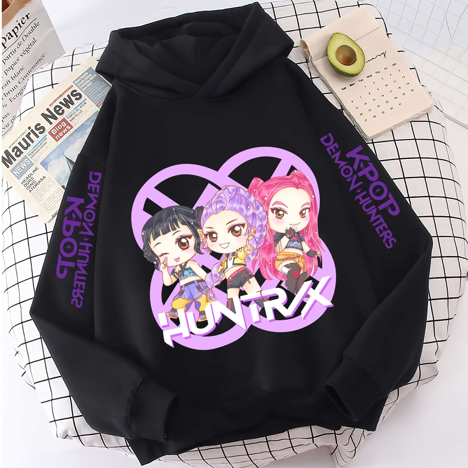 

Girls Clothing Korean KPop Demon Hunter Cartoon Girls Boy Hooded Sweatshirt Warm Children s Wave Fashion Casual Tops Casual 13-14Y